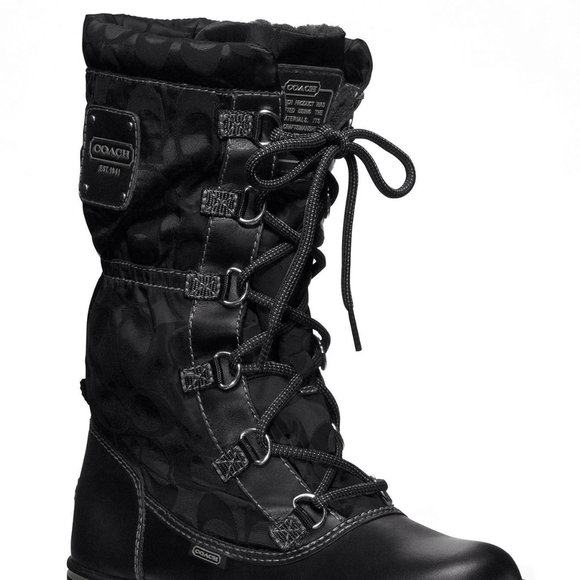 Coach Shoes - Coach Black Winter & Rain Boots Sz 5